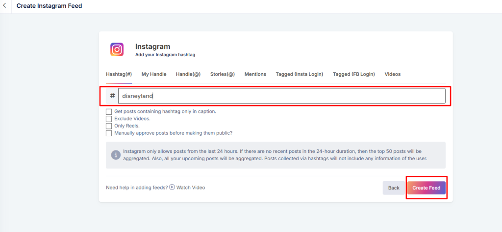 instagram hashtag feed