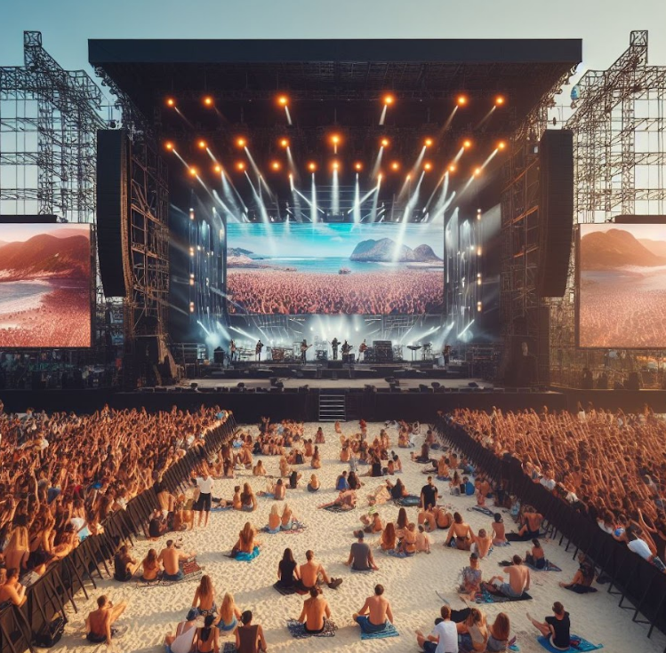 social media wall in music event