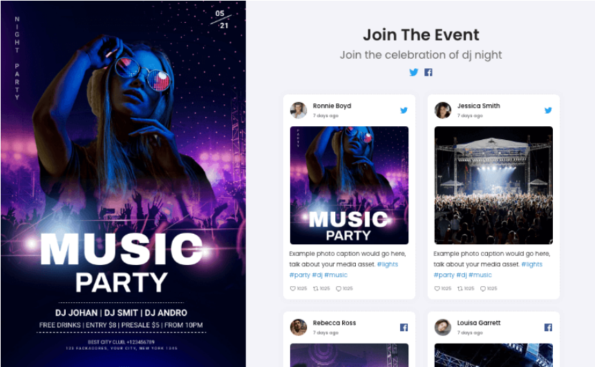Showcase event information on your engaging social walls