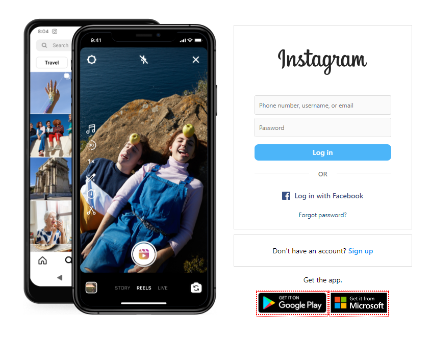 social media search engine - Instagram