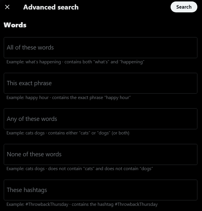 Twitter Advanced Search