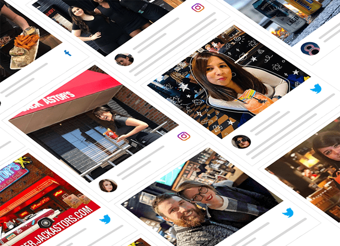 show customer review with social wall