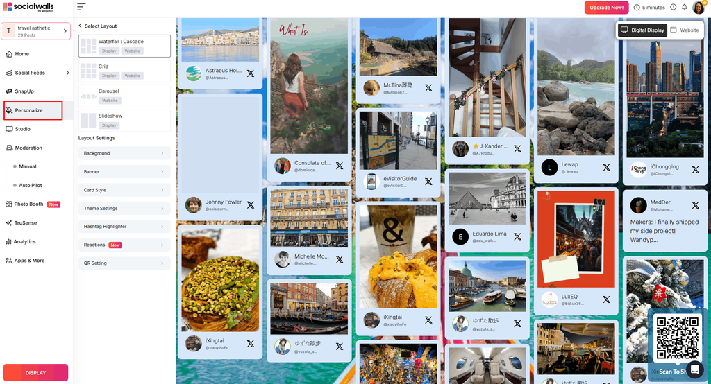 personalise twitter wall