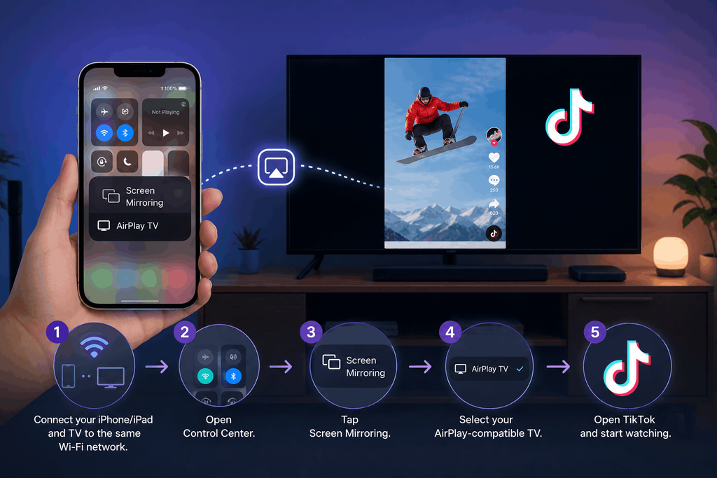 How to AirPlay TikTok to TV
