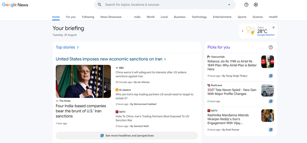 news aggregator sites