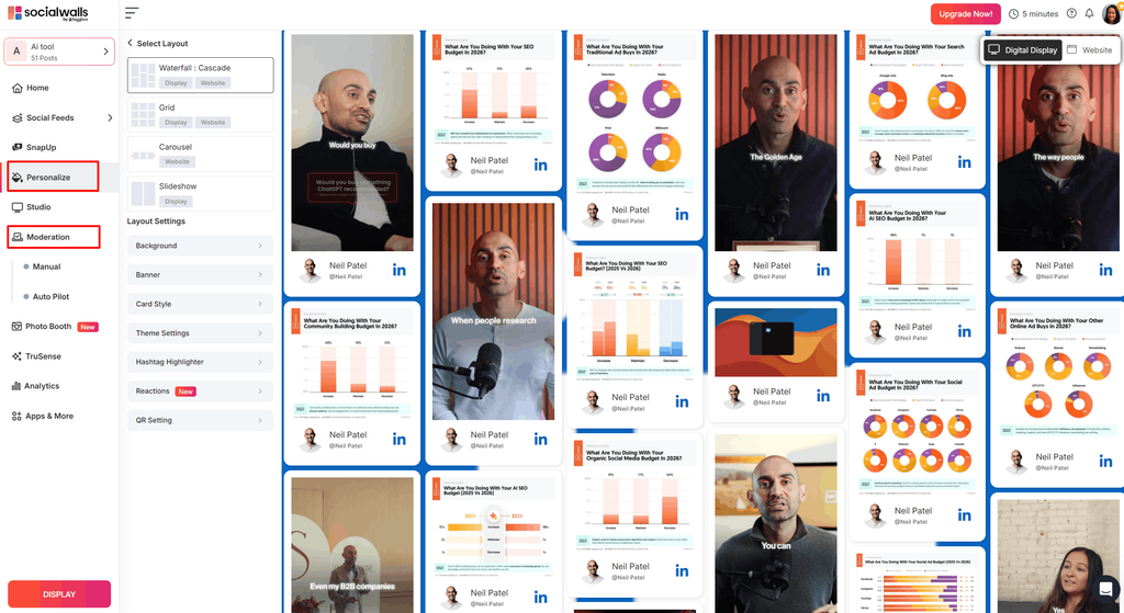 personalise linkedin wall