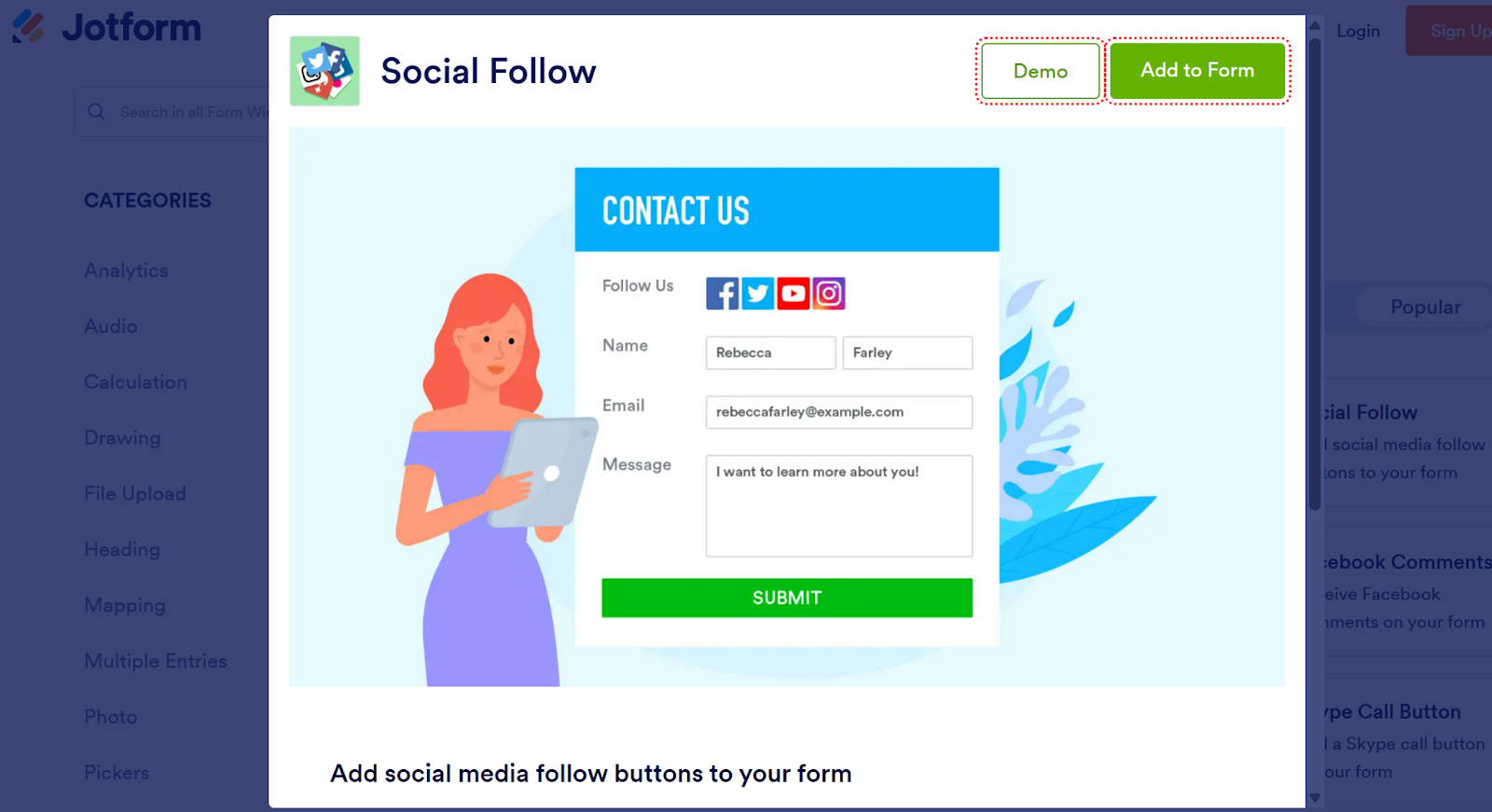 social feed widget