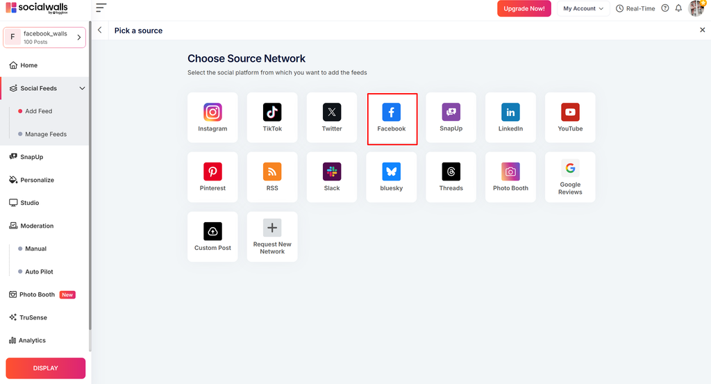 select facebook